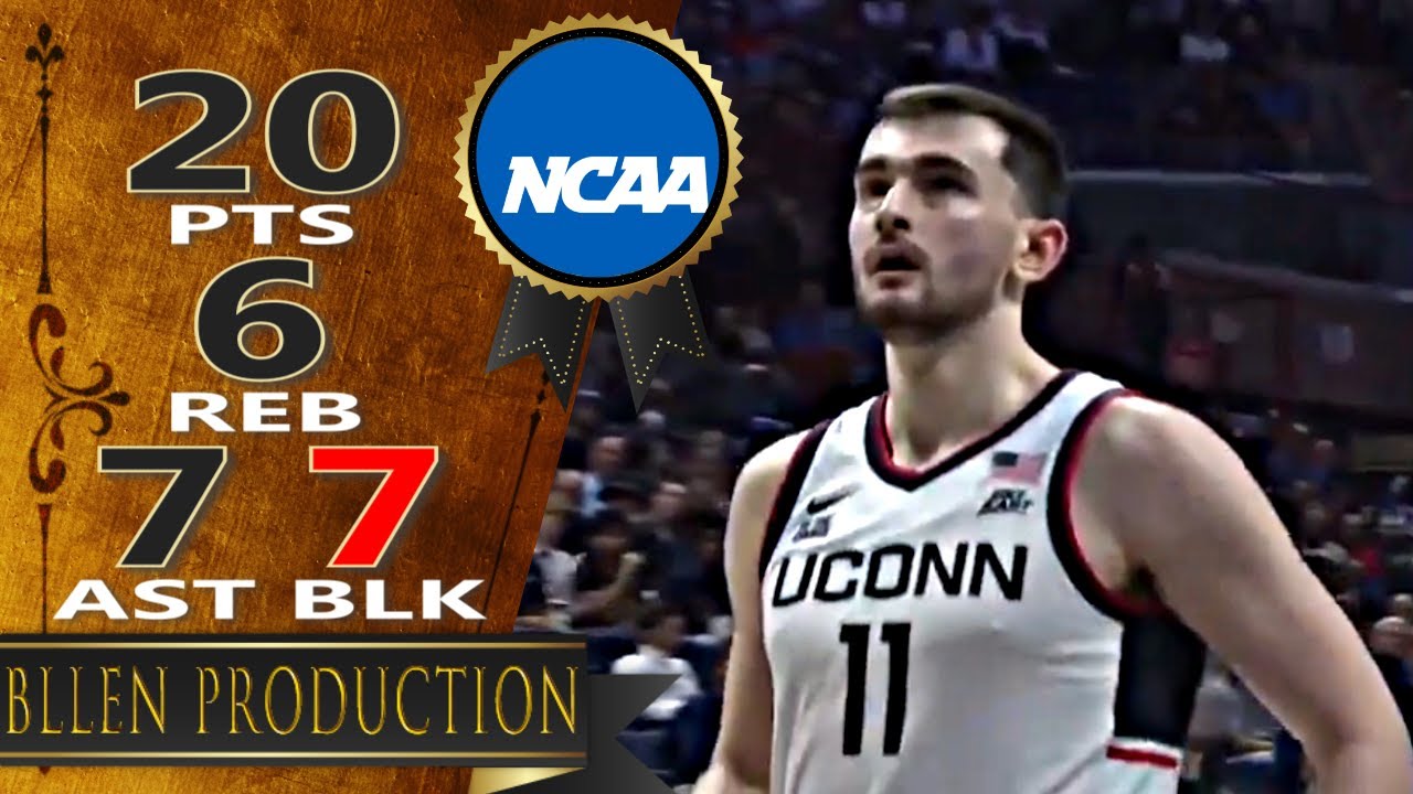 Alex Karaban - 20 Pts, 7 Ast, 7 Blk Highlights｜Sacred Heart Pioneers vs UConn Huskies｜2024.11.06