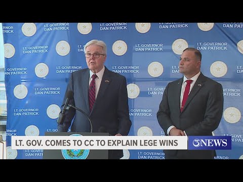 Lt. Gov. Dan Patrick holds press conference at Corpus Christi International Airport on Monday