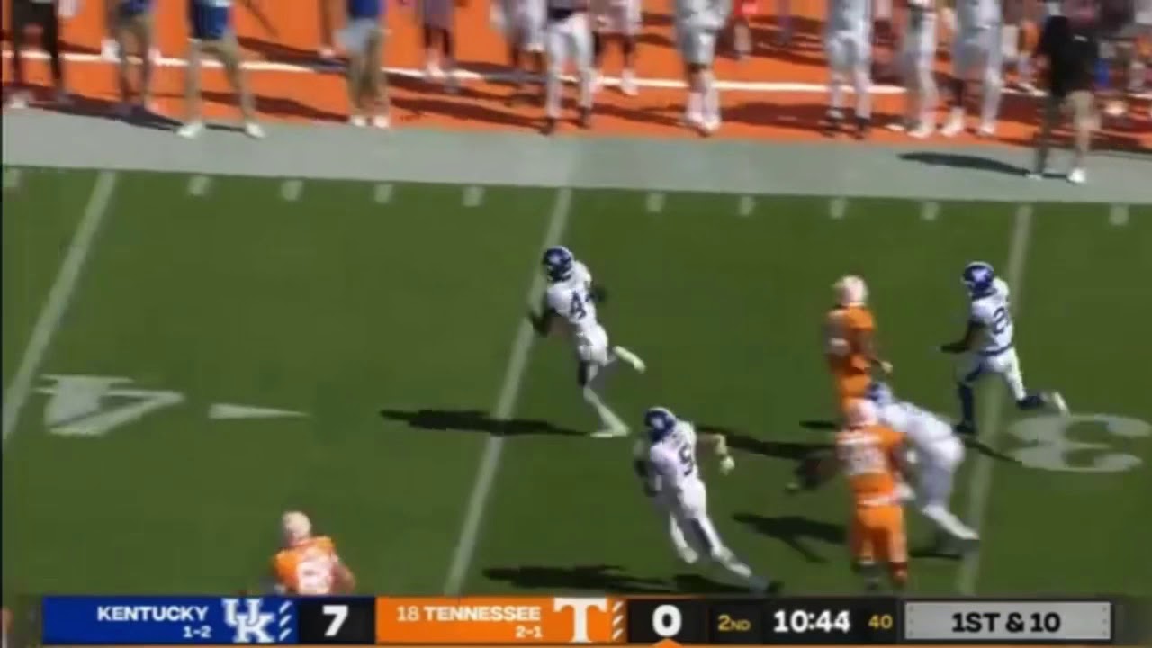 Jamin Davis Incredible 75 yard interception. Kentucky vs Tennessee|college football| Week 7 | 2020