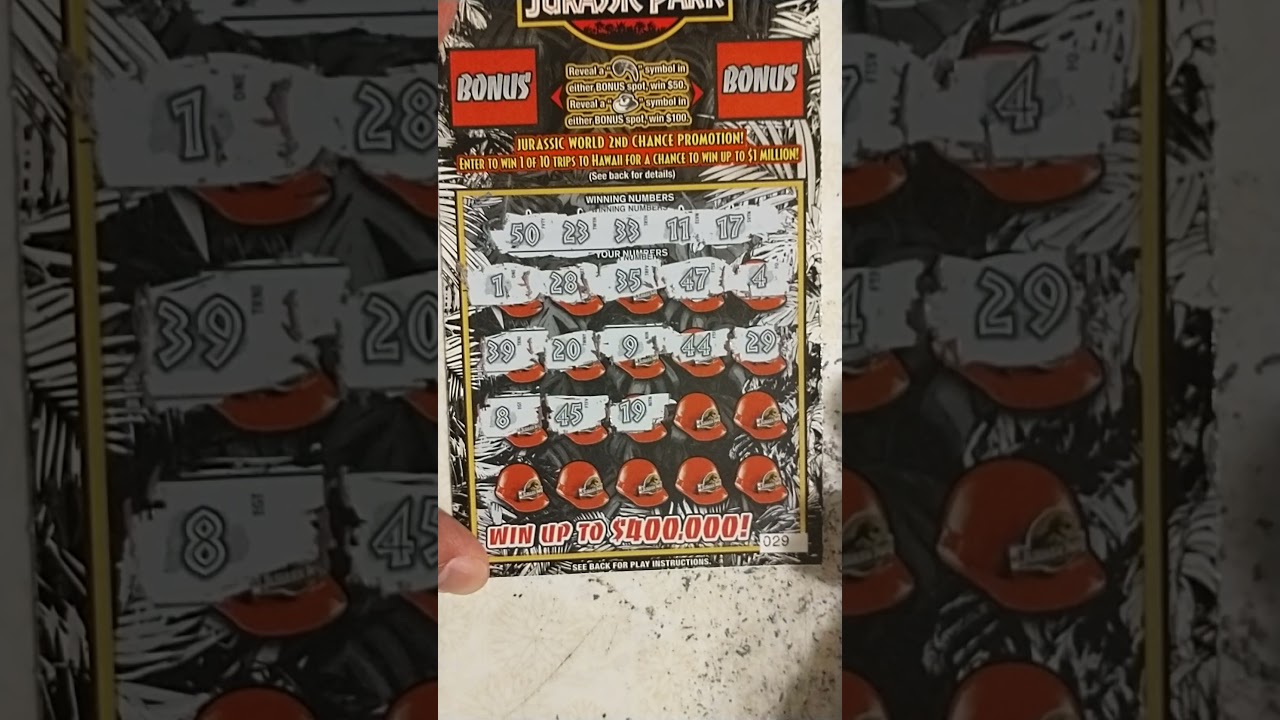 $5 Jurassic Park scratch off Illinois Lottery
