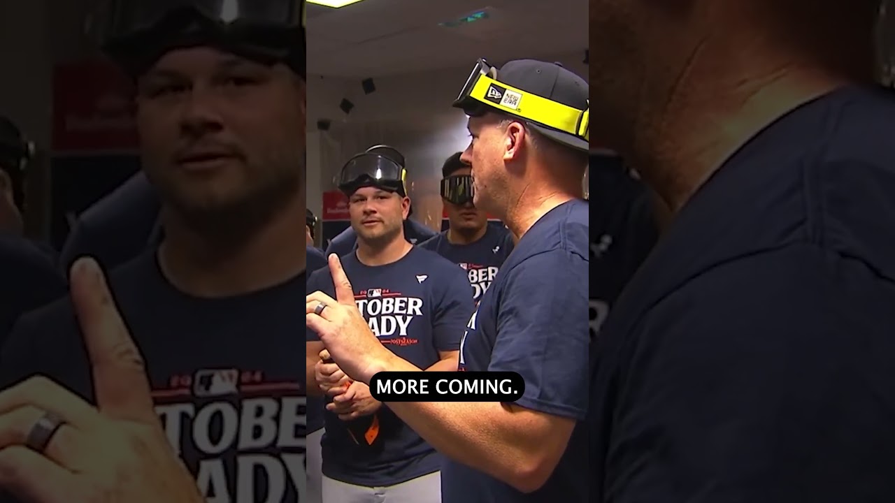 “I’m not sure who, but somebody let the Tigers get hot!” A.J. Hinch gets the clubhouse fired up 😤