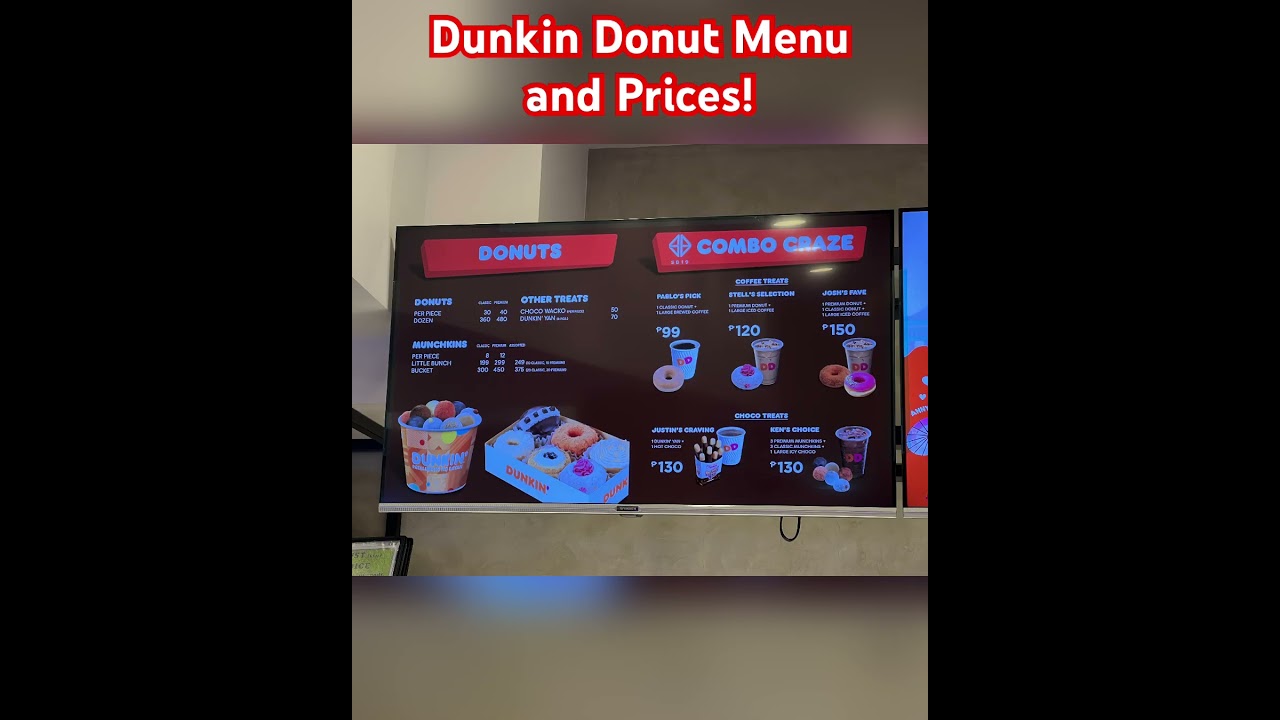 Dunkin Donut Updated Menu and Prices.
