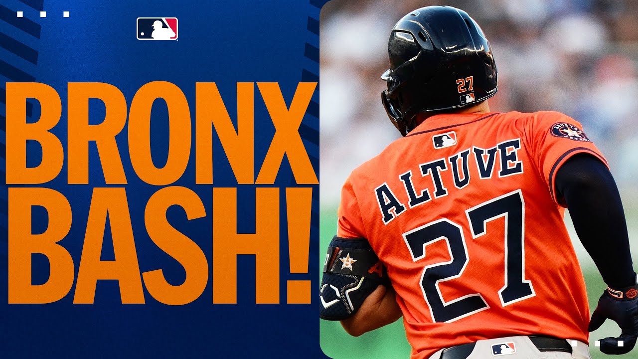 Jose Altuve goes DEEP in his first Yankee Stadium at-bat of 2025! 🚀