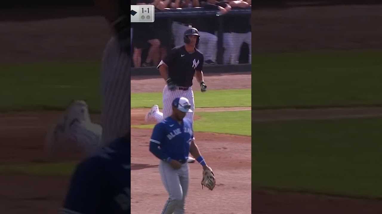 The Yankees No. 2 prospect, Spencer Jones, finds the seats in his first #SpringBreakout at-bat!
