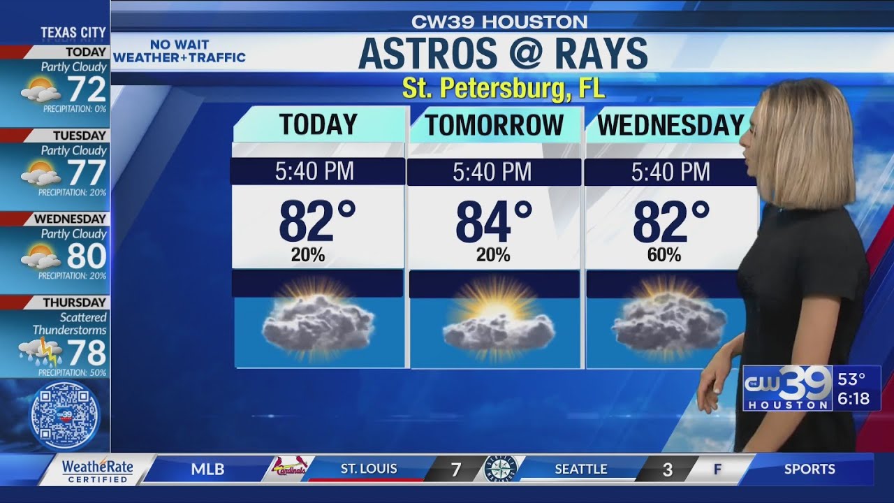 Astros @ Rays in St. Petersburg, FL. weather forecast - Carrigan Chauvin