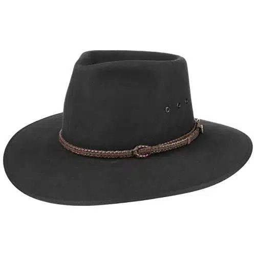 Akubra Cattleman Traveller Fur Felt Hat Men Black