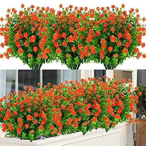 Artbloom Bundles Outdoor Artificial Flowers Uv Resistant Fake Boxwood Plants, Faux Greenery For Indoor Outside Hanging Plants Garden Porch Window Box Home Wedding Farmhouse De