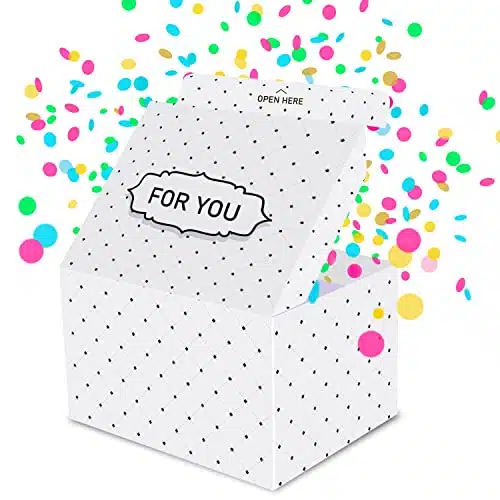 Fettipop Gift Box Diy, Gift Box Exploding Confetti (Premium White) Xxinches, Birthday, Party, Fathers And Mothers Day, Graduations, Anniversaries, Holidays, Any Occasion