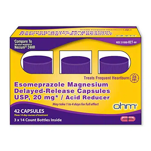 Ohm Esomeprazole Magnesium Usp Mg, Delayed Release Capsules, Treats Frequent Heartburn, Capsules