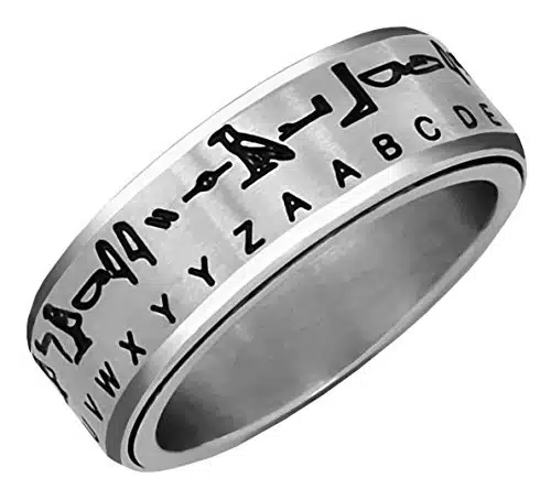 Retroworks Hieroglyph Translator Ring Silver