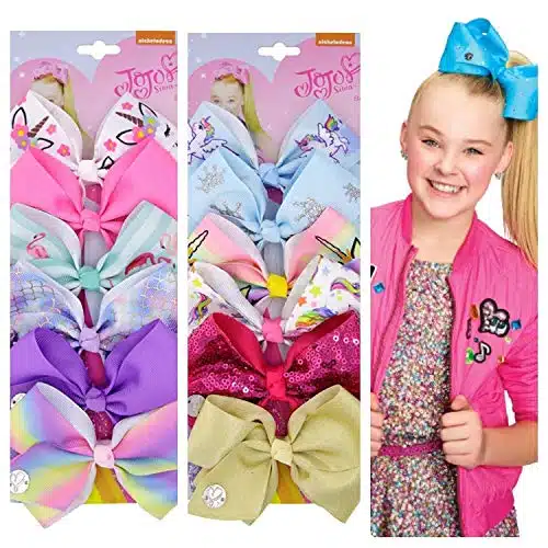 Jojo Siwa Pcs Hair Bows Clips For Girls (Set)   Inches Alligator Clips For Girls Large Bow ()