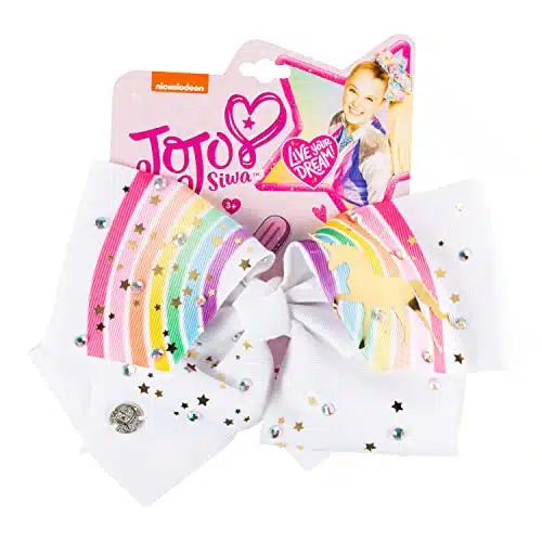 Jojo Siwa Signature Collection Hair Bow   Mermaid With Metalic Gold Stars  Sticker Patch Set Included
