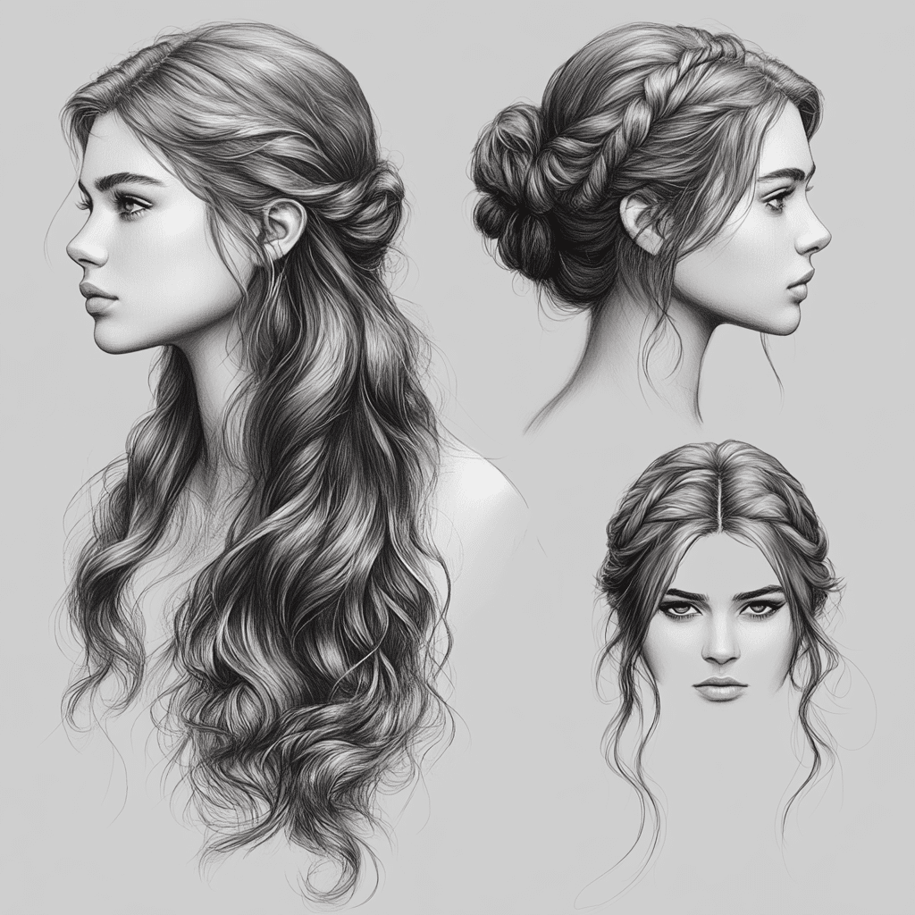 hair drawing reference