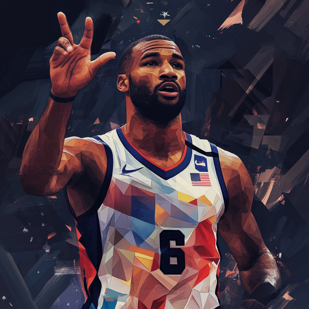 us mens basketball star with eight three pointers